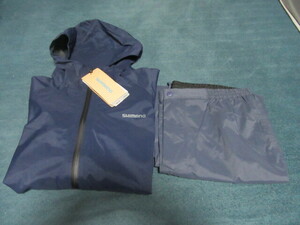  Shimano Basic fishing rainsuit RA-005V navy size L ( search dry shield Gore-Tex )