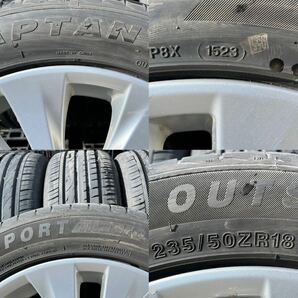 T971 中古タイヤホイール 18×7.5j +45 トヨタ 20 アルファード ヴェルファイア 純正 235/50R18 夏タイヤ サマータイヤ 2023年製 4本セットの画像4