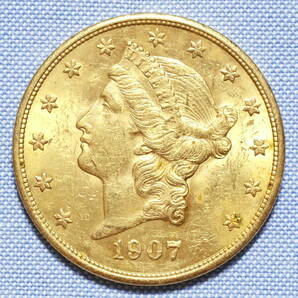 アメリカ 女神 20ドル金貨 1907年 準未使用品 -2489の画像1