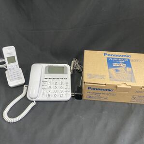 美品 Panasonic/パナソニック コードレス電話機 VE-GE18DL-W/固定電話/親機/子機/家庭用/付属品揃い/通電確認済みの画像1