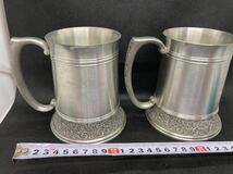 Royal Selangor Pewter ロイヤルセランゴール ピューター ビアマグ2客セット 錫製 ビールジョッキ グラス マレーシア王室御用達_画像2