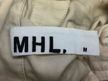 MHL. エムエイチエル コットンリネンシンチバックパンツ サイズM クリーム ストレッチパンツ アジャスターストラップ_画像3