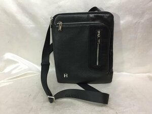 GIUDI ジウディ イタリア製 エンボスレザー 薄マチ ショルダーバッグ カラー：ブラック カバン 鞄 かばん