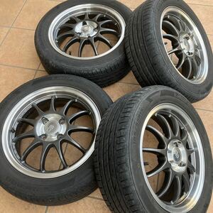 【軽量】 エンケイ ib コンセプト 15インチ 5.5j+41 pcd100 4穴 タイヤホイール 4本セット laufenn s fit eq 185/55r15 82H 佐川急便元払い