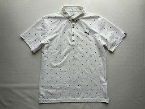 ★美品 PUMA GOLF PGA TOUR メンズ XL ドット柄 速乾 半袖 ポロシャツ / プーマ ゴルフウェア スポーツ 大きめサイズ