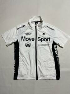 DESCENTE MOVE SPORT メンズ M 半袖 ジャージ トラックジャケット トップス / デサント ムーブスポーツ トレーニング 白 ホワイト