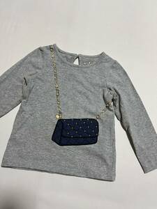 kate spade New York キッズ 女の子 100 3D カバン バッグ アップリケ 長袖 カットソー Tシャツ / ケイトスペード 子供服