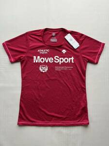 ★新品未使用品 DESCENTE MOVE SPORT レディース L ロゴ プリント 半袖 速乾 Tシャツ / デサント ムーブスポーツ トレーニング ピンク