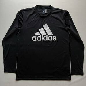 ★美品 adidas CLIMALITE メンズ O メッシュ 長袖 Tシャツ プラクティスシャツ / アディダス イクイップメント ロゴ スポーツの画像1