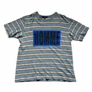 希少 rare 07aw comme des garcons homme border logo tops ギャルソン ボーダー ロゴ Tシャツ domestic reikawakubo Archive アーカイブ
