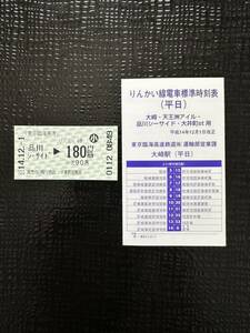 * rin .. line all line opening * Tokyo . sea high speed railroad *2002 year 12 month 1 day Shinagawa si- side passenger ticket rin .. line train standard timetable 