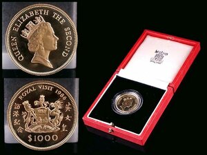 [.]K22 Hong Kong Elizabeth woman .1986 year .. memory 1000 dollar gold coin medal coin 16g