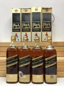 ジョニー ウォーカー ブラックラベル 金キャップ 4本セット スコッチ ウイスキー Scotch Whisky Johnny Walker Black Label 750-760ml 43%