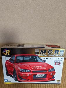 【内袋未開封】アオシマ 1/24 Sパッケージ Ver.R MCR R34 GT-R / No.84 