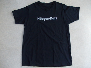 Haagen Dazs　ハーゲンダッズ　Vanilla　バニラ　ｔシャツ 両面プリント 黒 ブラック