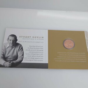 【86】未開封 2017 Australia Revisiting a Vision Stuart Devlin 2c Bronze Uncirculated Coin 銅 約5.2g