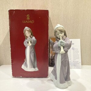 【76】1円～ LIADRO リヤドロ リアドロ 陶器 人形 置物 箱付き 女の子 少女 笛 クリスマス 現状品