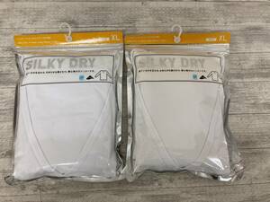 aコンパクト ユニクロ シルキードライVネックT（九分袖) SILKY DRY 未使用・保管品 XL 2点