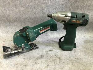 K-1376 HITACHI 日立工機 9.6V 充電式 12mm コードレスナイフカッタ CK12D 8mm インパクトレンチ WR8DH 動作未確認