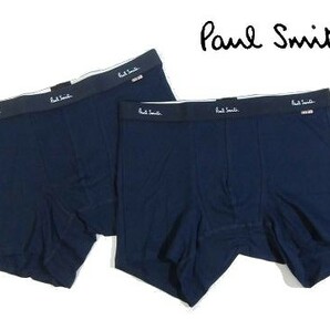 D月04865新品▼ 国内正規品!! ポールスミス ショート ボクサーパンツ 2枚セット 【 L 】 ボクサーブリーフ Paul Smith 下着 ネイビー系の画像1