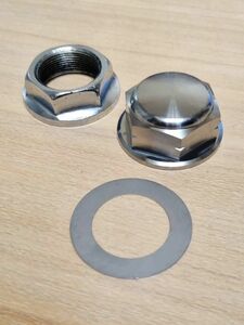 104-A-2* Honda NSR250 titanium alloy M24xP1.0 steering stem nut ( cap specification ) NSR,CB,CBR,RVF,VFR etc. Honda bike large great number interchangeable 