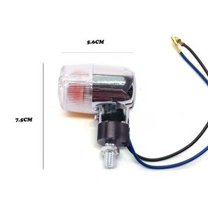 ヨーロピアン ウィンカー 透明 レンズ クリア ミニ 小型 メッキ 丸型 カスタム バイク 4個 カブ ゼファー TW モンキー ゴリラ XJRの画像3