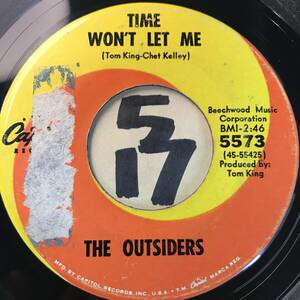 試聴 ガレージ・クラシック THE OUTSIDERS THE TIME WON’T LET ME 両面EX 