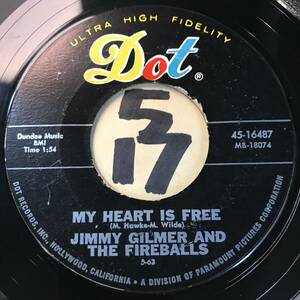 試聴 JIMMY GILMER AND THE FIREBALLS MY HEART IS FREE 両面VG++ SOUNDS EX 
