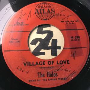 試聴 1962 DOO-WOP THE HALOS MEAN OLD WORLD VG++ SOUNDS EX / VILLAGE OF LOVE VG(+) SOUNDS VG++の画像2