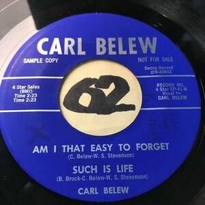 試聴 CARL BELEW AM I THAT EASY TO FORGET 両面EX+ 