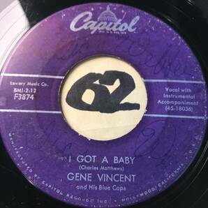 試聴 カルト・ロカビリー・クラシック GENE VINCENT AND HIS BLUE CAPS I GOT A BABY 両面VG 1958 イアン・デューリーの画像1