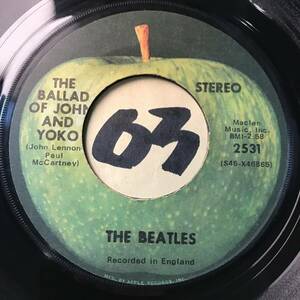 試聴 THE BEATLES THE BALLAD OF JOHN AND YOKO / OLD BROWN SHOE 両面VG++ SOUNDS EX