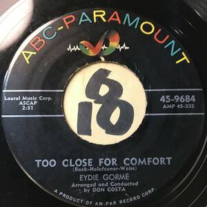 試聴 1956年のエンタメ系ジャズ・ダンサー EYDIE GORME TOO CLOSE FOR COMFORT 両面EX+ 今夜は最高