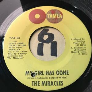 試聴 THE MIRACLES MY GIRL HAS GONE 両面NM 