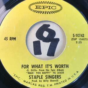 試聴 STAPLE SINGERS WAHY(AM I TREATED SO BAD)? EX+ / FOR WHAT IT’S WORTH (バッファロー・スプリングフィールドのカヴァー) NMの画像2