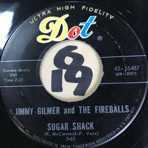 試聴 JIMMY GILMER AND THE FIREBALLS SUGAR SHACK / MY HEART IS FREE 両面EX+