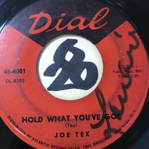 試聴 64年全米5位ソウル1位 JOE TEX HOLD WHAT YOU’VE GOT / FRESH OUT OF TEARS 両面EX 