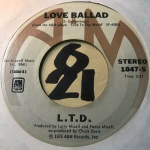 試聴 L.T.D. LOVE BALLAD 両面EX 1976