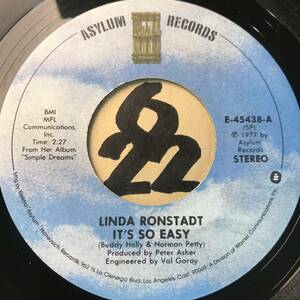 試聴 LINDA RONSTADT IT’S SO EASY 両面NM 