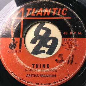試聴 68年全米7位ソウル1位 ARETHA FRANKLIN THINK VG++ SOUNDS EX 映画ブルース・ブラザーズ挿入歌 1968年『アレサ・ナウ』先行シングル