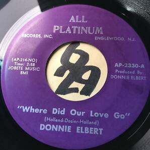 試聴 DONNIE ELBERT WHERE DID OUR LOVE GO 両面NM の画像1