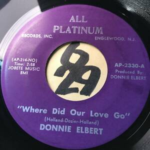 試聴 DONNIE ELBERT WHERE DID OUR LOVE GO 両面NM 