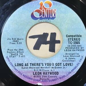 試聴 LEON HAYWOOD LONG AS THERE’S YOU (I GOT LOVE) / KEEP IT IN THE FAMILY 両面NM