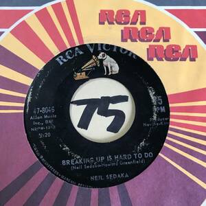 試聴 NEIL SEDAKA BREAKING UP IS HARD TO DO 両面VG+ SOUNDS VG++ 