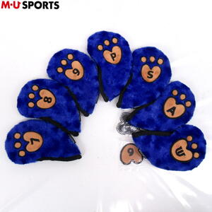 1 jpy *M*U SPORTS MU sport 703C6542 pad Logo iron cover BLU blue *7 piece set (#7.#8.#9.P.S.A.W)*