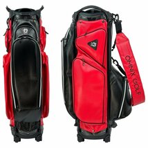 1円★OMNIX オムニクス CARBON CADDIE BAG カーボン キャディバッグ（ブラック/レッド）9型 軽量モデル★_画像3