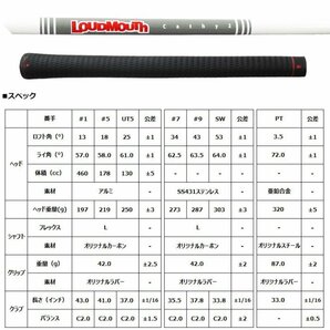 1円★ラウドマウス LM-LS0004 ゴルフクラブセット 7本組(1W,5W,U5,I7,I9,SW,PT) 312 Zee Bros ゼブラ★の画像9