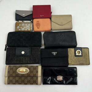 ④ 1円〜財布 まとめ 大量セット 12点 VUITTON ヴィトン GUCCIグッチ BVLGARIブルガリ PRADAプラダ Ferragamo フェラガモ YSL jimmy choo