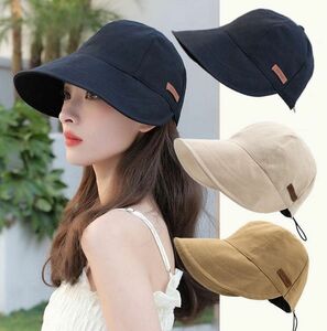 レディース 帽子 UVカット日焼け防止 小顔効果 つば広 紫外線対策 ベージュ