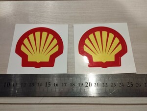 shellステッカー　２枚セット　ガソリンステッカー　オイル　シェルマークステッカー　シェルステッカー　カーステッカー　車ステッカー